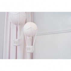Lampe - Montgolfière Velours Rose et Or 2