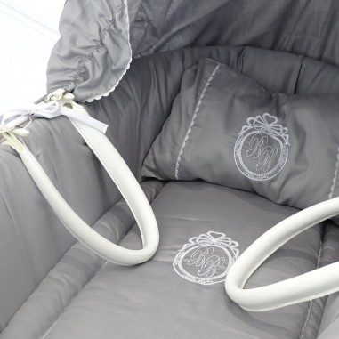 Asas de moisés de cuero blanco