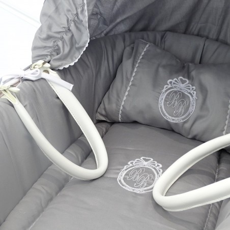 Weiße Baby-Stubenwagengriffe aus Leder