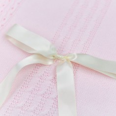 Minha primeira manta - rosa e creme 2