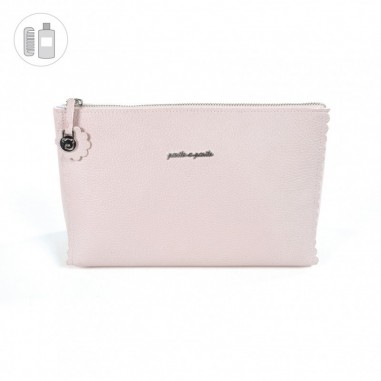 Bolsa de toalete de biscoito bege