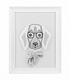 Marco decorativo - Perrito gris