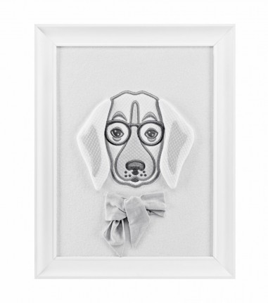 Cornice decorativa - Cagnolino grigio