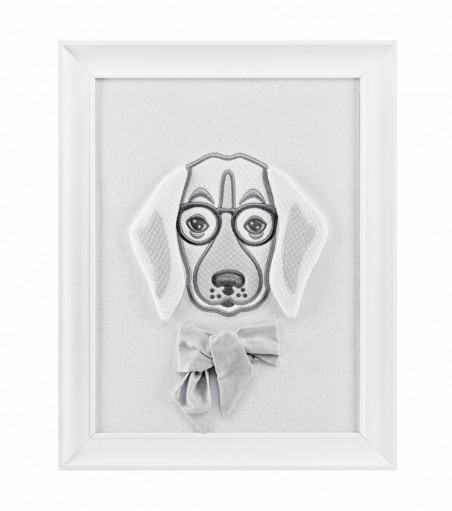 Cornice decorativa - Cagnolino grigio