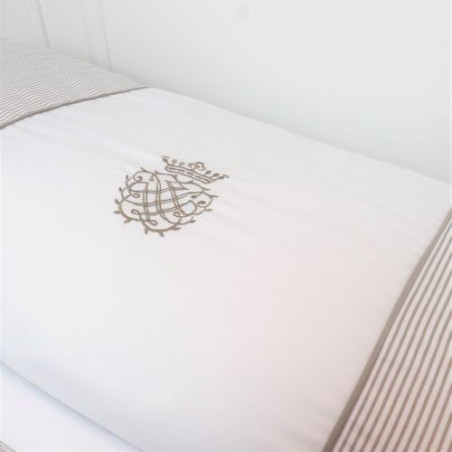 Steppdecke – Kollektion Arabesque Taupe Stripes