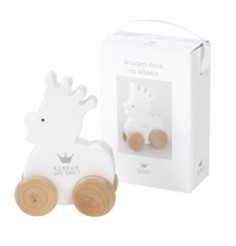 Pato de madeira com rodas