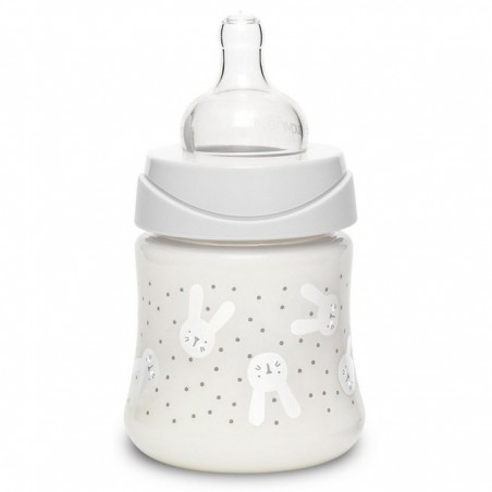 Babyflasche aus Glas – Hygge Baby – Grauweißes Kaninchen – 120 ml