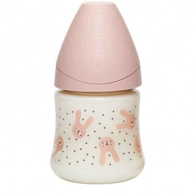 Biberon en verre - Hygge Baby - Lapin rose - 120mL
