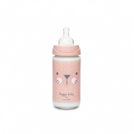 Glasbiberon - Hygge Baby - Lapin Rose - 240 ml
