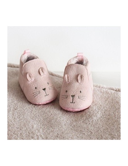 Pantuflas de bebé - Conejo rosa