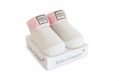 Calcetines para bebé - blanco y rosa