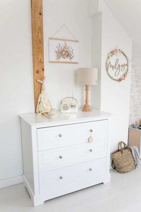 Pack - Cama 120 x 60 cm + cómoda + cambiador - Colección Marylou - Entrega incluida