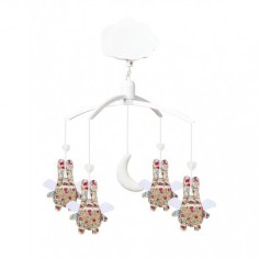 Mobile Musical - Etoiles en lin - rose