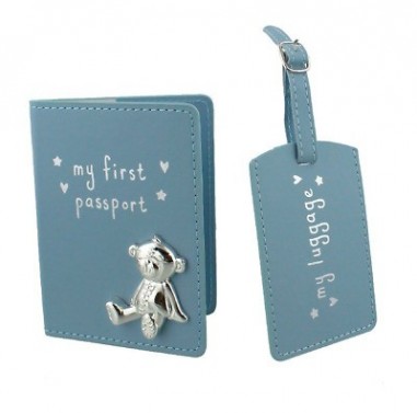 Blaue Reisepasshülle