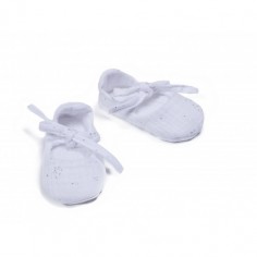 Pantuflas de bebé - Blanco Glitter