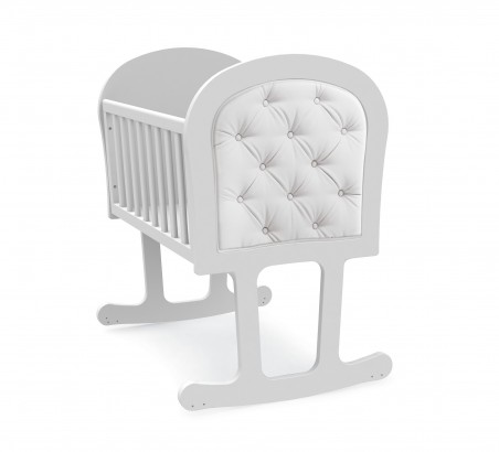Berço de balanço acolchoado - branco