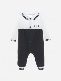 Pyjama – Weiß und Marineblau