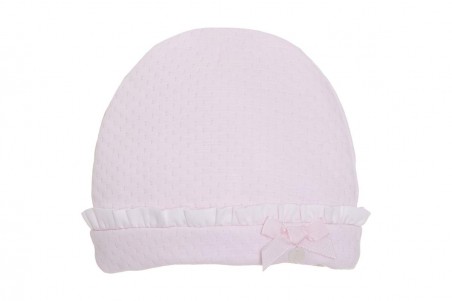 Gorro rosa con volantes