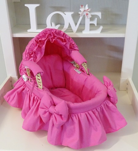 Cuna para muñeca rosa empolvado