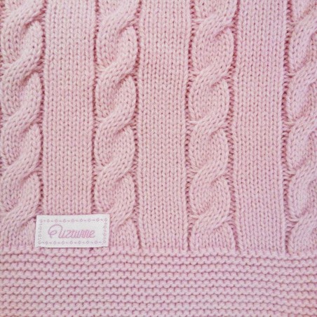Manta de lã rosa pó