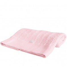 Manta de lana rosa empolvado