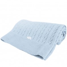 Coperta in lana celeste