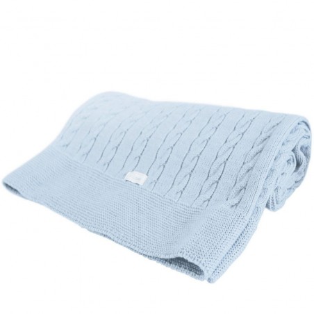 Coperta in lana celeste