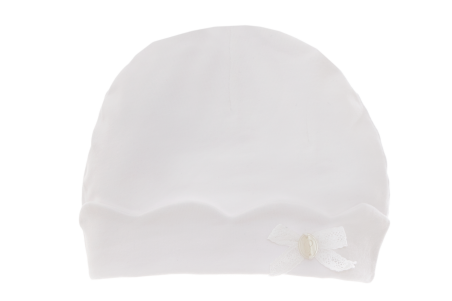 Bonnet - blanc médaillon
