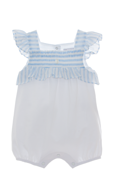 Macacão - listrado branco e azul celeste