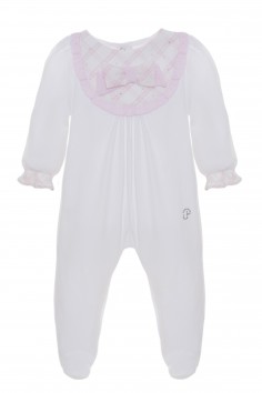 Pyjama – weiß-rosafarbenes...