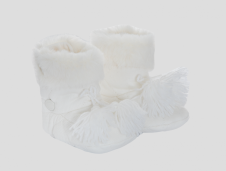 Pantuflas para bebé - Terciopelo marfil