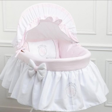 Couffin Gris Souris & Blanc - Collection Médaillon Couture