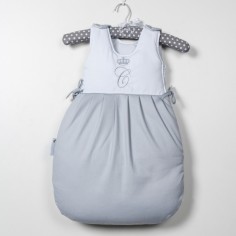 Gigoteuse naissance couronne gris et blanc