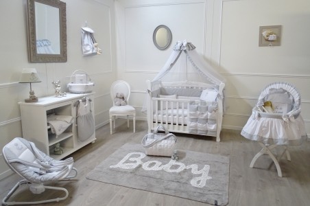 Tour de Lit Gris Perle & Blanc - Kollektion Pharell