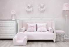 Coussin avec noeud - Baby Pink 2