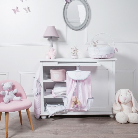 Rosa-weißer Windel-Organizer – Médaillon Couture-Kollektion