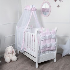 Dossel para cama de bebê com mosquiteiro de véu branco 2