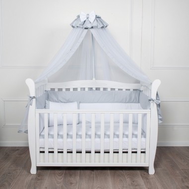 Dossel para cama com mosquiteiro bebê voile cinza