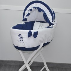 Couffin en bleu marine et blanc