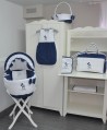 Culla in blu navy e bianco