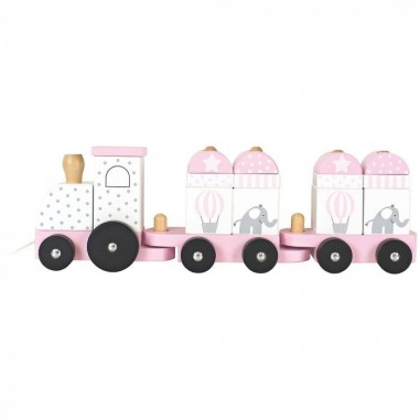 Train avec des blocs rose