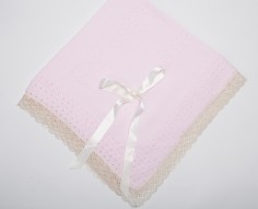 Minha primeira manta - rosa e creme