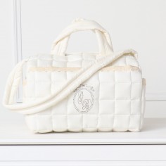Bolso Pañalera Marfil y Crochet - Colección Prestige