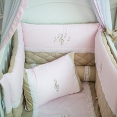 Parure de lit - Rose et Beige - Collection Do Ré Mi  2