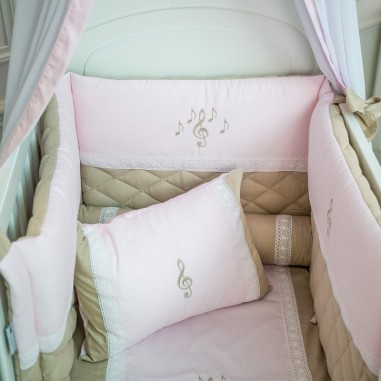 Parure de lit - Rose et Beige - Collection Do Ré Mi 