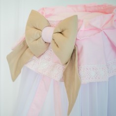 Betthimmel – Rosa und Beige – Do Ré Mi-Kollektion 2