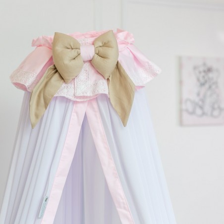 Betthimmel – Rosa und Beige – Do Ré Mi-Kollektion